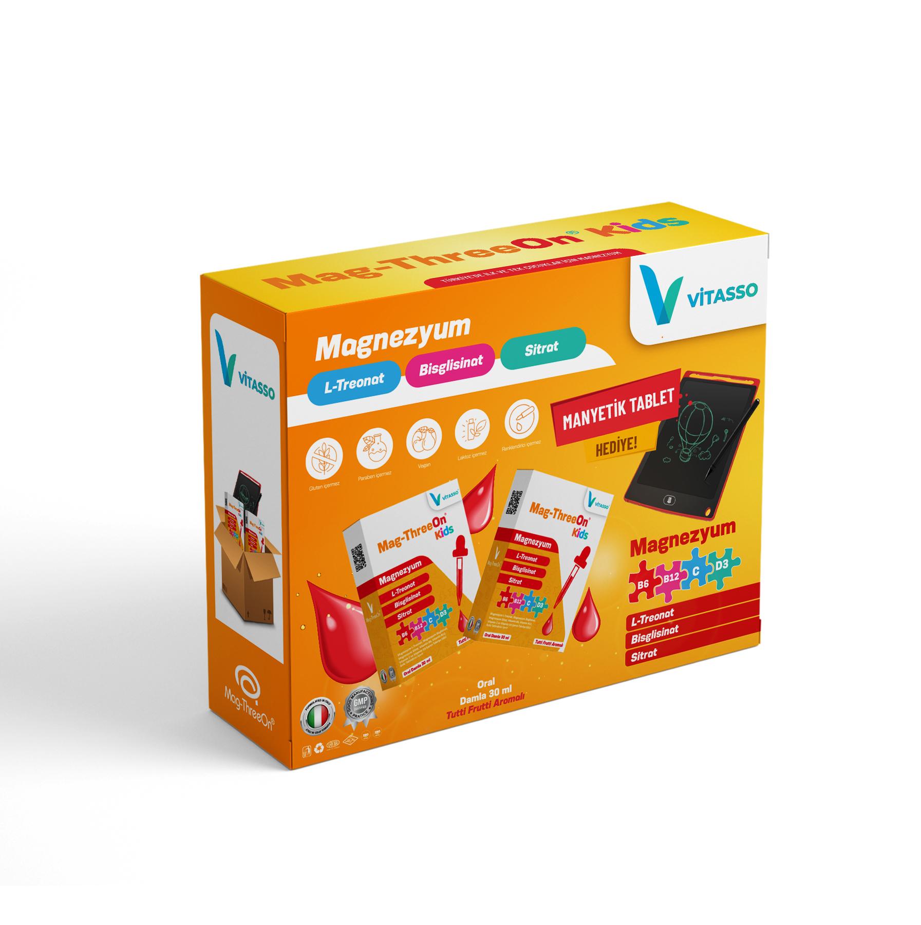 2'li MAG-THREEON KİDS 30 ML DAMLA (MANYETİK TABLET HEDİYELİ)
